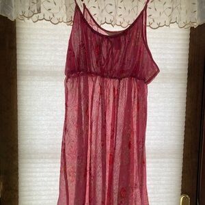 Sheer Pink Floral Slip Lingerie